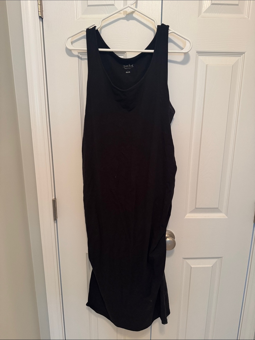 Maternity Black Sleeveless Midi Tank Dress